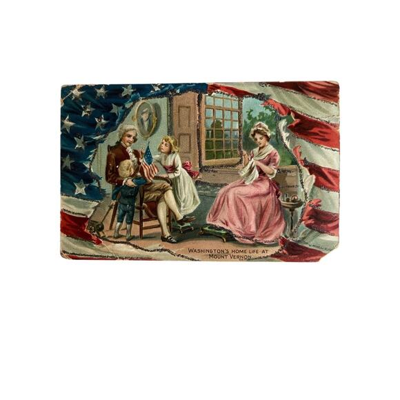 Atq Patriotic Postcard Ephemera Washington’s Birthday No 156 Raphael Tuck & Sons - Picture 2 of 6